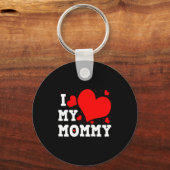 I Love My Mommy Valentines Day Family Matching Gro Schlüsselanhänger (Vorderseite)