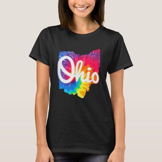 I Love My Ohio Home Script Tie Dye Ohio T-Shirt (Vorderseite)