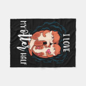 I Love My Otter Half Pun Couple Valentine's Day Fleecedecke (Vorderseite (Horizontal))