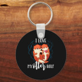 I Love My Otter Half Pun Couple Valentines Day Schlüsselanhänger (Vorderseite)