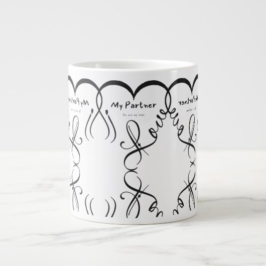 I love my partner • You are my home Jumbo-Tasse (Vorderseite)