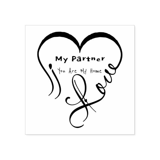 I Love My Partner - You Are My Home Throw Pillow Gummistempel (Prägung)