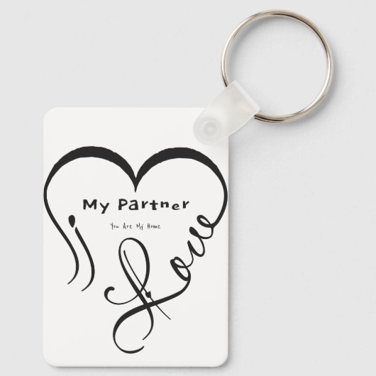 I Love My Partner - You Are My Home Throw Pillow Schlüsselanhänger (Rückseite)