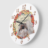 I Love My Pekingese Große Wanduhr (Winkel)
