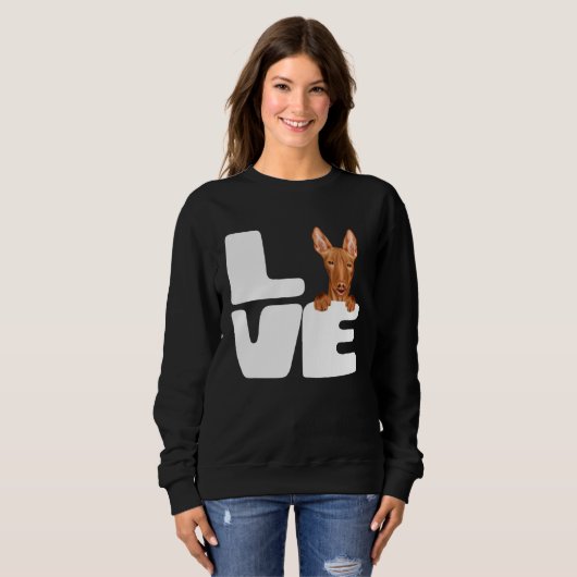 I Love My Pharaoh Hound Dog Sweatshirt (Vorne ganz)