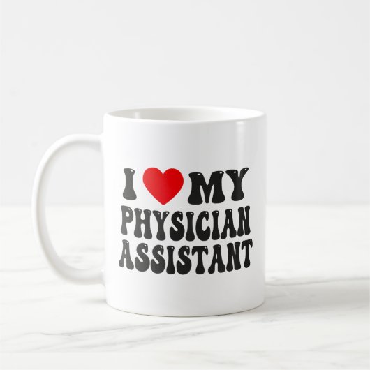 I Love My Physician Assistant Funny Valentine Red Kaffeetasse (Links)