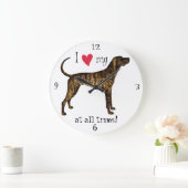 I Love my Plott Hound Große Wanduhr (Zuhause)