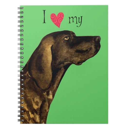 I Love my Plott Hound Notizblock (Vorderseite)