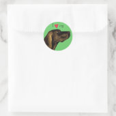 I Love my Plott Hound Runder Aufkleber (Tasche)