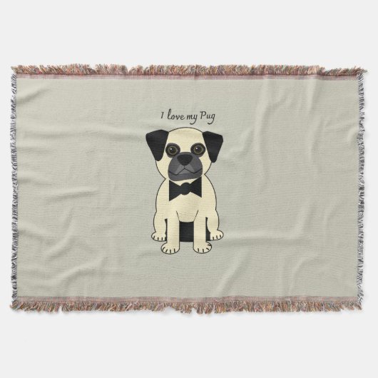 I Love My Pug Decke (Vorderseite)