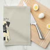 I Love My Pug Geschirrtuch (Viertel Falte)