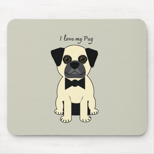 I Love My Pug Mousepad (Vorne)