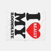 I Love My Roomate Heart Funny Party Gifts Valentin Fleecedecke (Vorderseite (Horizontal))