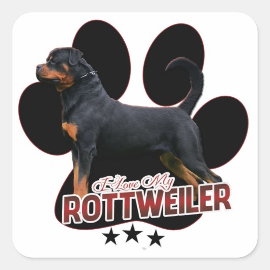 I Love My Rottweiler Sticker (Vorderseite)