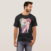 I Love My Samoyed Dog Valentines Day Heart Artwork T-Shirt (Vorne ganz)