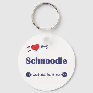 I Love My Schnoodle (Female Dog) Schlüsselanhänger