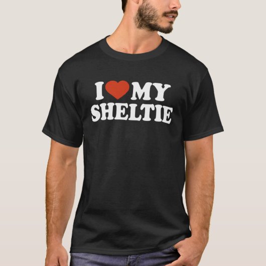 I Love My Sheltie Shetland Sheepdog Dog T-Shirt (Vorderseite)