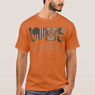 I Love My Soldier Military Army Wife USA Camour Fl T-Shirt