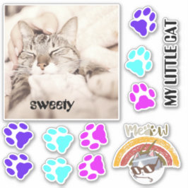 I love my sweet little cat photo aufkleber