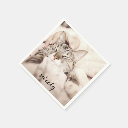 I love my sweet little cat photo serviette (Ecke)