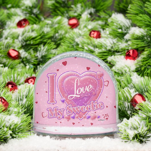 I Love My Sweetie pink/purple - hearts Schneekugeln (Weihnachten)