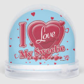 I Love My Sweetie red - hearts Schneekugeln (Rückseite)