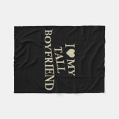 I Love My Tall Boyfriend Funny Girlfriend On Back  Fleecedecke (Vorderseite (Horizontal))