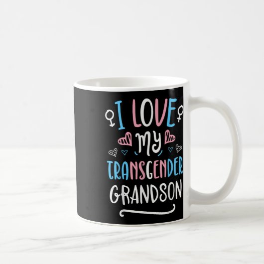 I Love My Transgender Grandson Lgbt Trans Pride Fl Kaffeetasse (Rechts)