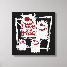 I Love My Tribe Funny Monster Family Halloween Leinwanddruck