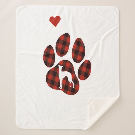 I Love My Whippet Valentine Dog Lover Sherpadecke (Vorderseite)