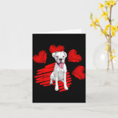 I Love My White Boxer Dog Paw Heart Valentines Day Karte (Gelbe Blume)