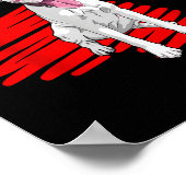 I Love My White Boxer Dog Paw Heart Valentines Day Poster (Ecke)