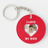 I Love My Wife Heart Custom Personalized Photo  Schlüsselanhänger (Vorderseite)