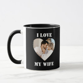 I Love My Wife Heart Custom Personalized Photo Tasse