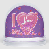I Love My Wife pink/purple - hearts Schneekugeln (Vorderseite)