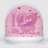 I Love My Wifey pink/purple - hearts Schneekugeln (Vorderseite)