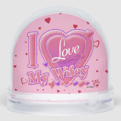 I Love My Wifey pink/purple - hearts Schneekugeln (Rückseite)