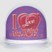 I Love My Wifey red - hearts Schneekugeln (Vorderseite)