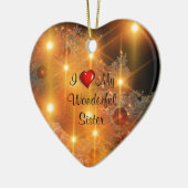I Love My Wonderful Sister Keramik Ornament (Links)