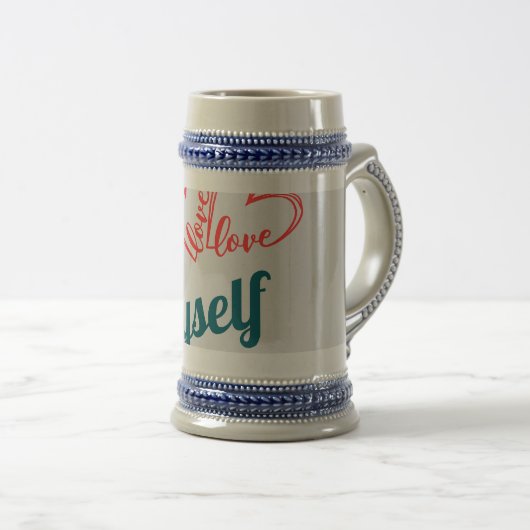 I Love Myself - Self-Care Button Bierglas (VorderseiteRechts)