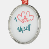 I Love Myself - Self-Care Button Ornament Aus Metall (Links)