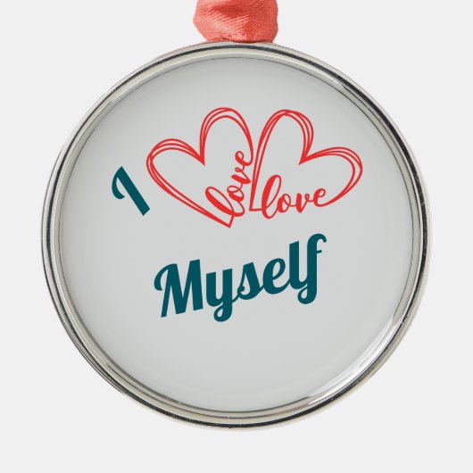 I Love Myself - Self-Care Button Ornament Aus Metall (Vorne)
