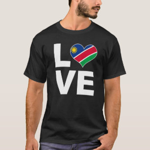 I Love Namibia Heart Flag Namibia T-Shirt