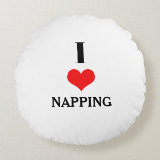 I Love Napping Red Heart Valentines Day Gift Favor Rundes Kissen