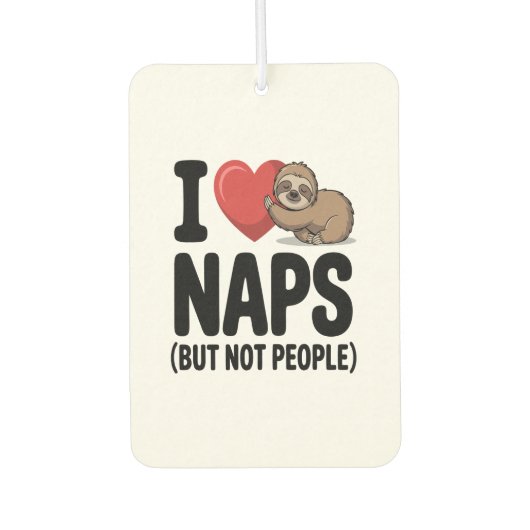 I Love Naps Cute Sloth Heart Autolufterfrischer (Vorderseite)