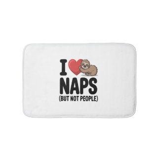 I Love Naps Cute Sloth Heart Badematte