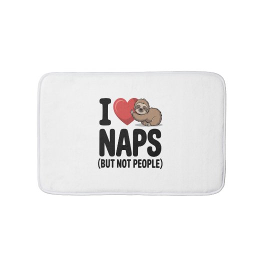 I Love Naps Cute Sloth Heart Badematte (Vorderseite)