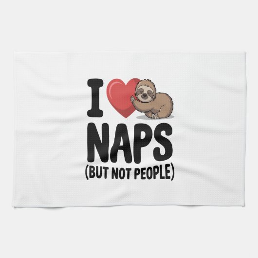 I Love Naps Cute Sloth Heart Geschirrtuch (Horizontal)