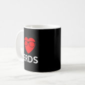 I Love Nerds Gles Funny Heart Valentines Gift Men Kaffeetasse (Vorderseite Links)