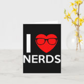 I Love Nerds Gles Funny Heart Valentines Gift Men  Karte (Gelbe Blume)